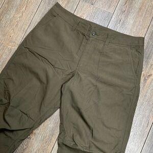 Eddie Bauer Travel Mens Pants Olive Green 36x30 Cargo Nylon Outdoor Wide Leg